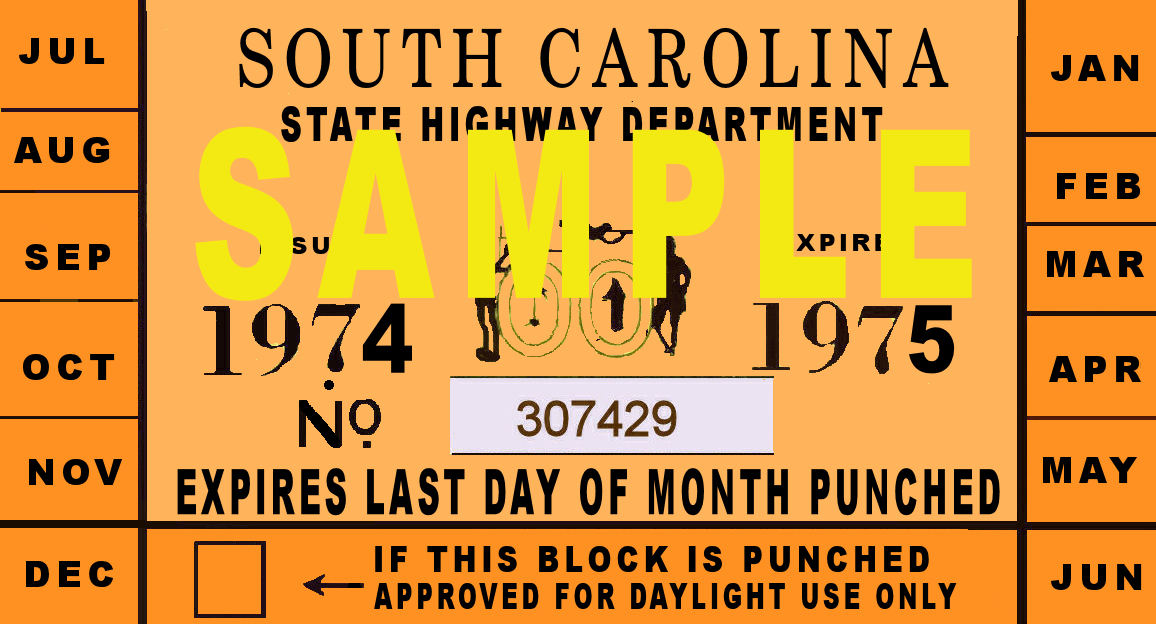 (image for) 1974-75 South Carolina Inspection Sticker